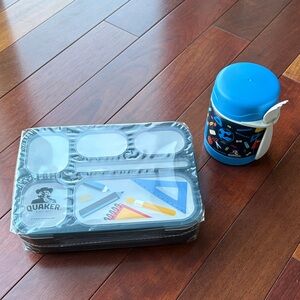 Quaker Lunch Box Set with Blue Thermos